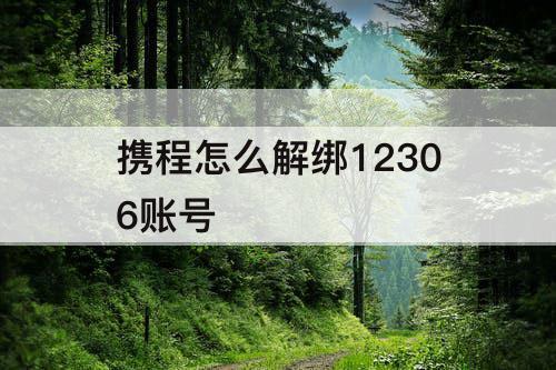 携程怎么解绑12306账号