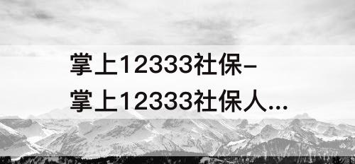 掌上12333社保-掌上12333社保人脸识别认证不了