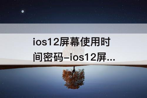 ios12屏幕使用时间密码-ios12屏幕使用时间密码忘记了怎么办 IPAD Air
