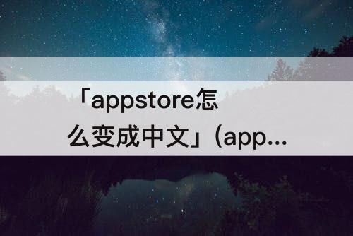 「appstore怎么变成中文」(appstore怎么变成中文版)