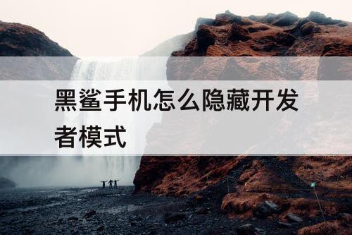 黑鲨手机怎么隐藏开发者模式