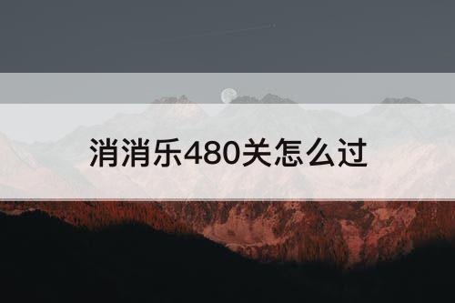 消消乐480关怎么过