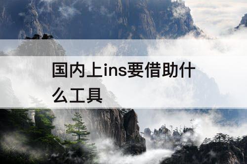 国内上ins要借助什么工具