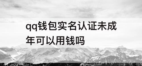 qq钱包实名认证未成年可以用钱吗