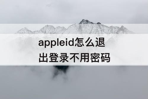 appleid怎么退出登录不用密码