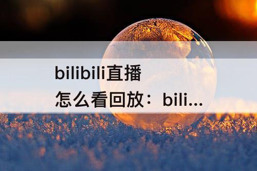 bilibili直播怎么看回放：bilibili直播怎么看回放 网页