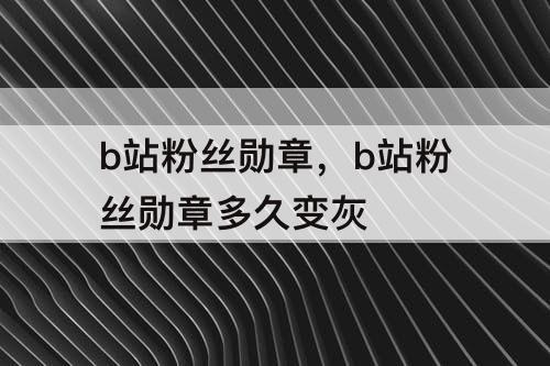 b站粉丝勋章，b站粉丝勋章多久变灰