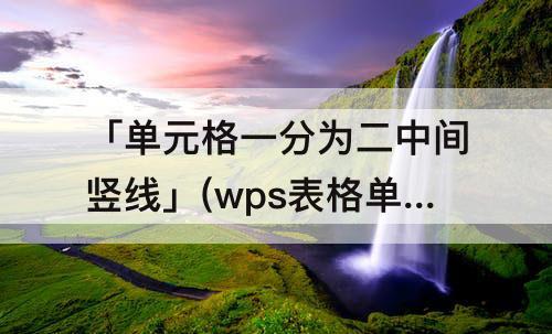 「单元格一分为二中间竖线」(wps表格单元格一分为二中间竖线)
