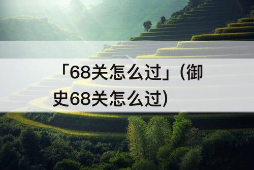 「68关怎么过」(御史68关怎么过)