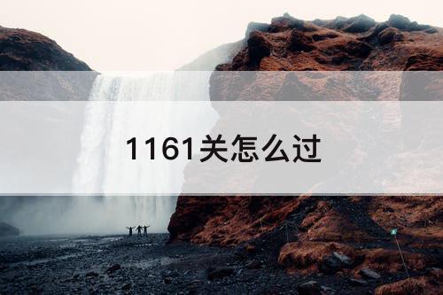 1161关怎么过