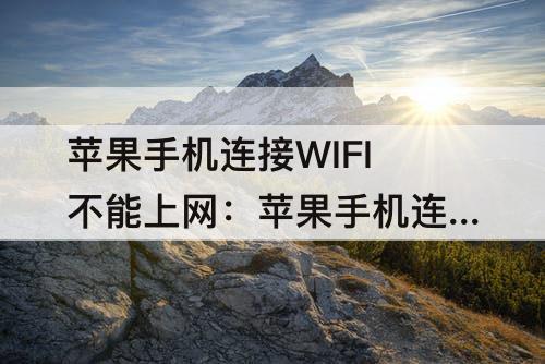 苹果手机连接WIFI不能上网：苹果手机连接wifi不能上网怎么办