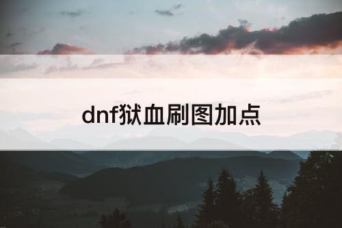 dnf狱血刷图加点