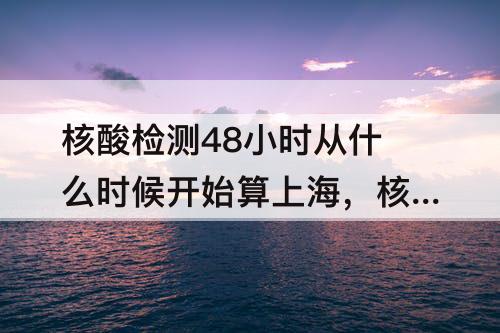 核酸检测48小时从什么时候开始算上海，核酸检测48小时从什么时候开始算上海市