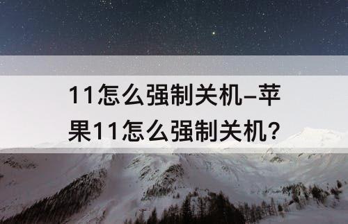 11怎么强制关机-苹果11怎么强制关机?