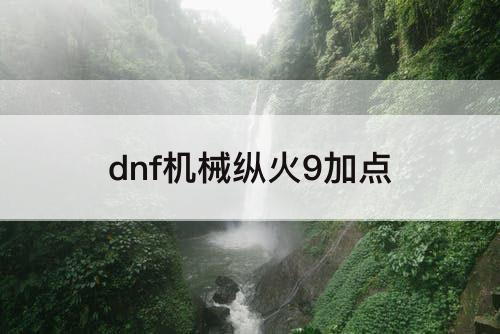 dnf机械纵火9加点