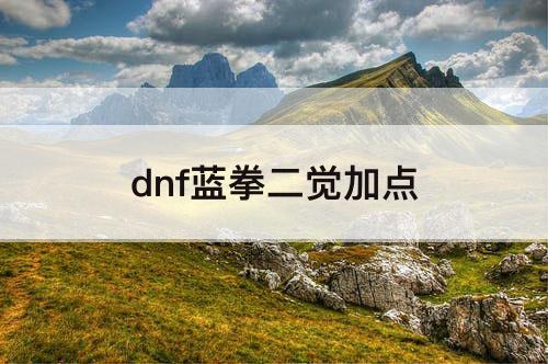 dnf蓝拳二觉加点