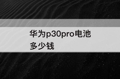 华为p30pro电池多少钱