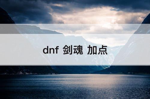 dnf 剑魂 加点