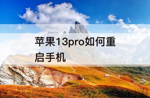 苹果13pro如何重启手机