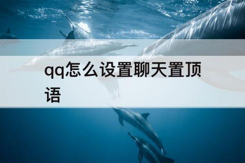 qq怎么设置聊天置顶语