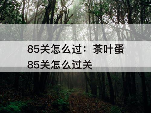 85关怎么过：茶叶蛋85关怎么过关