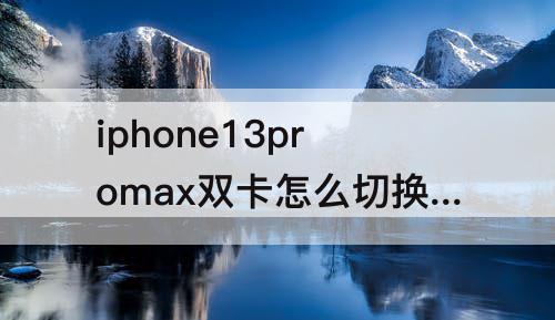 iphone13promax双卡怎么切换，iphone13promax双卡怎么切换拨号