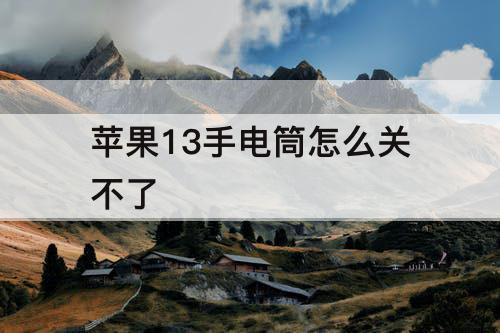 苹果13手电筒怎么关不了