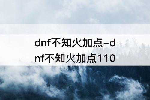 dnf不知火加点-dnf不知火加点110