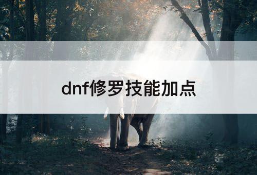 dnf修罗技能加点