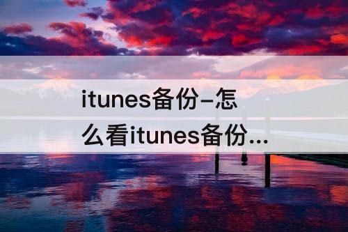 itunes备份-怎么看itunes备份内容