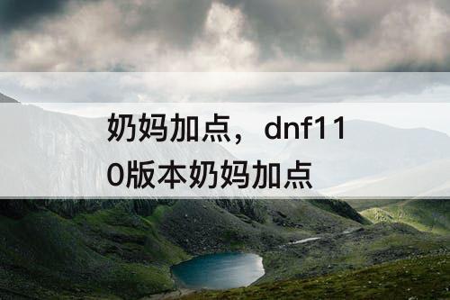 奶妈加点，dnf110版本奶妈加点