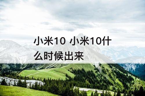 小米10 小米10什么时候出来