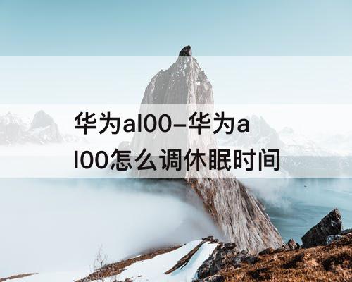 华为al00-华为al00怎么调休眠时间